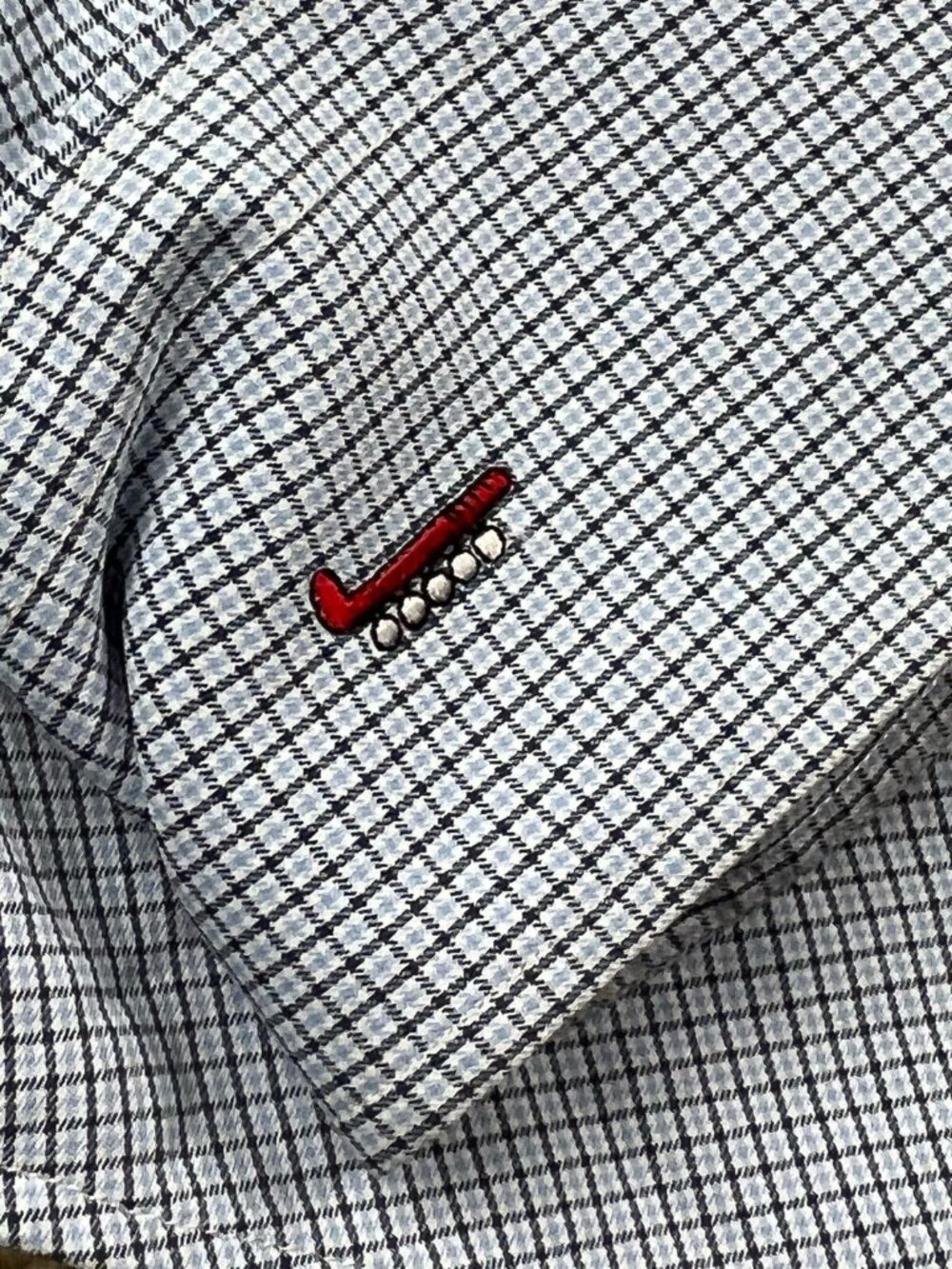 Peter Millar Large Blue Check Summer Comfort Long Sleeve Button Up Shirt 4e - Picture 9 of 9